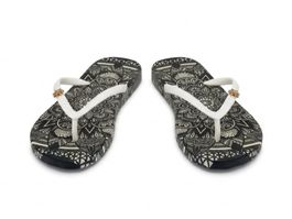 FlipFlop mit Mandala Muster schwarz weiss Grösse 40