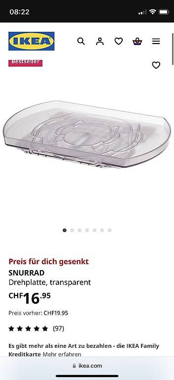 Plateaux: Drehplatte Kühlschrank Ikea – D'occasion à Boswil par Roman992 1