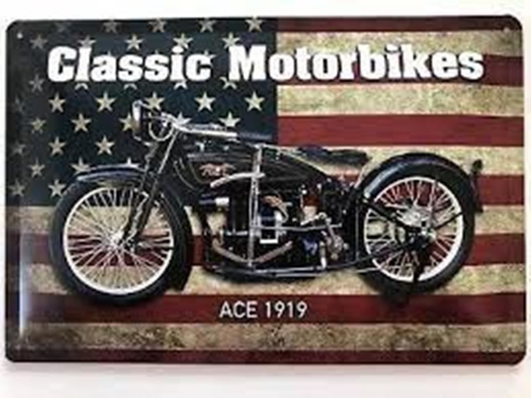 Insegne: Blechschild-CLASSIC MOTORBIKES-ACE 1919 – Nuovo e nell'imballaggio originale da Rupperswil venduto da big-one-sale