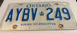 Canada Old Ontario number plate - unique collector's item!