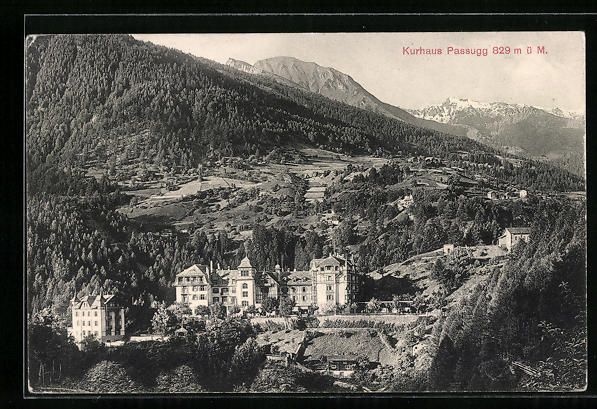 Cartoline postali: AK Passugg, Panorama mit Kurhaus Passugg – Usato da Berlin venduto da bartko-reher