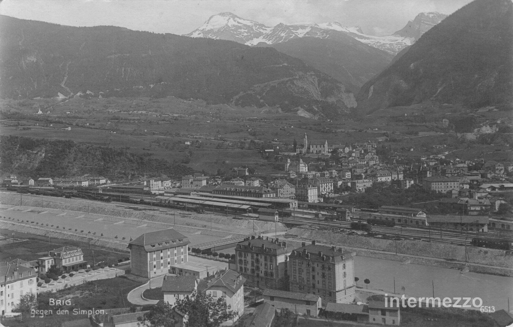 Cartes postales: Brig VS // ca. 1910 Luftbild Bahnhof – D'occasion à Basel par intermezzo12