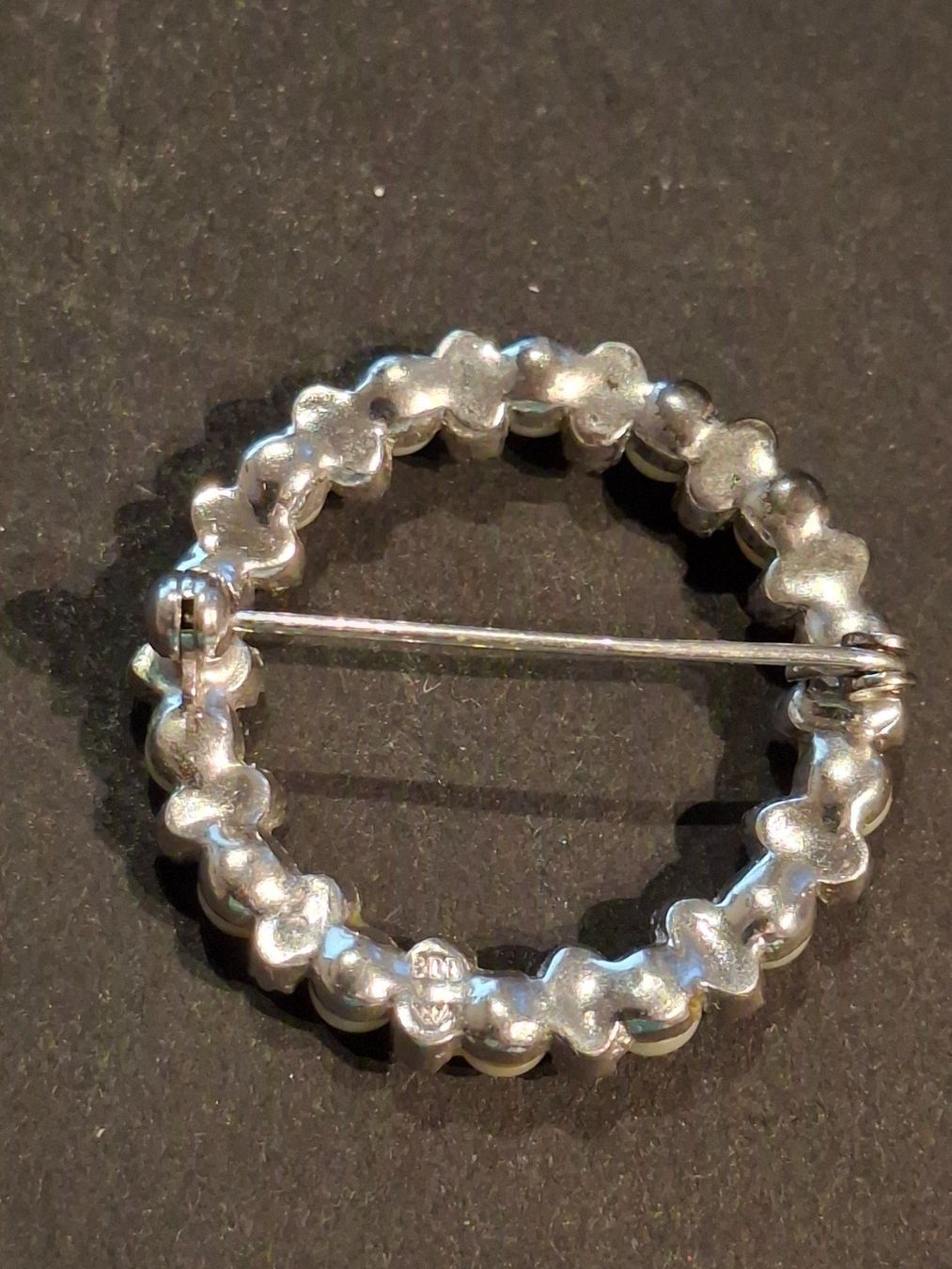 Spille & Fermagli: Kranzbrosche mit Perlen, Silber 800, vintage – Usato da Obfelden venduto da Kleha 1