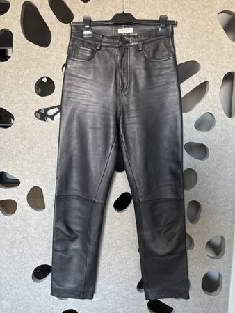 SANDRO Lederhose schwarz Gr. 34