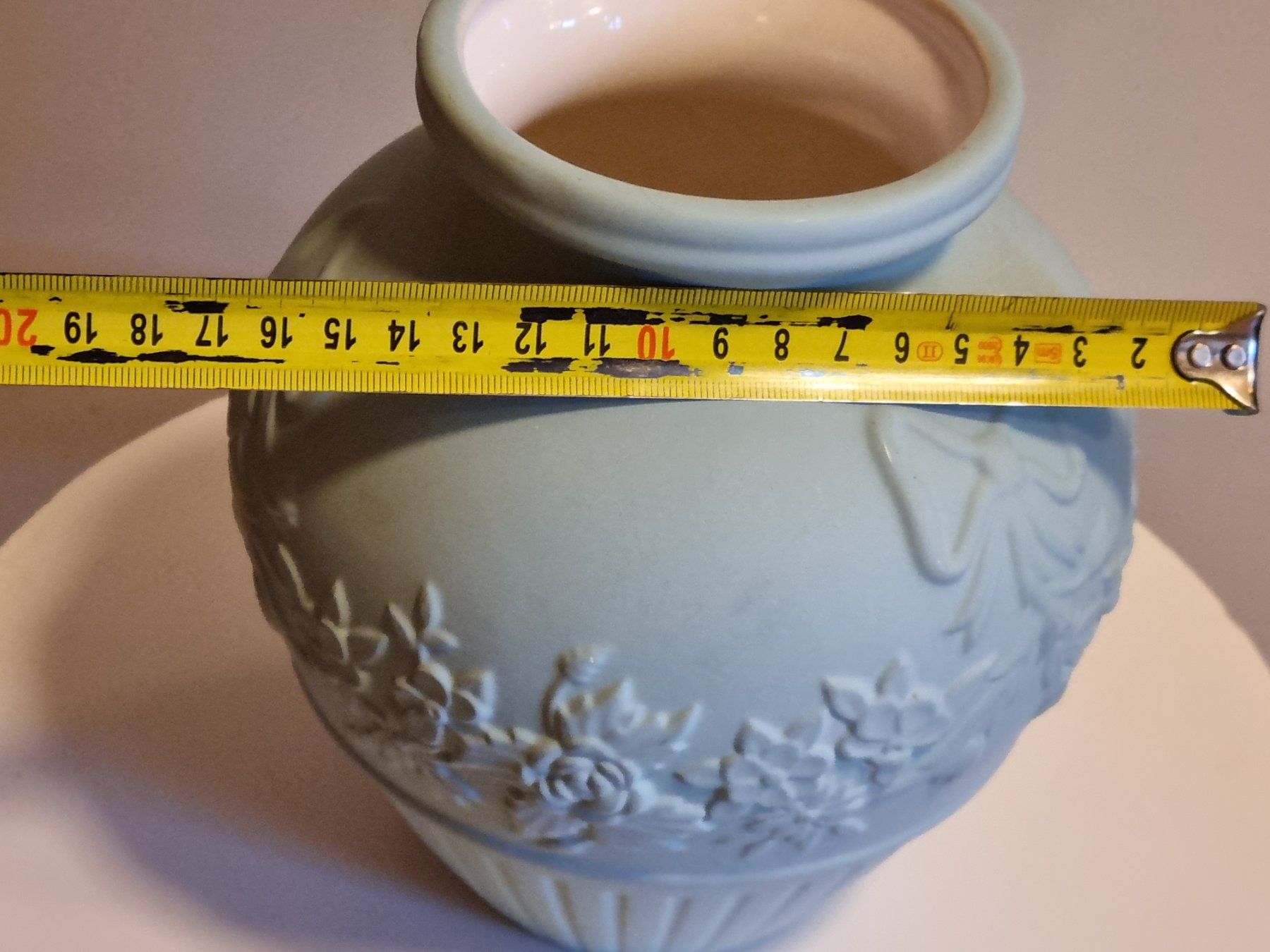 Vasi & Recipienti: Vintage Vase Relief Blüten hellblau 20cm – Usato da Scharnachtal venduto da devin03 8