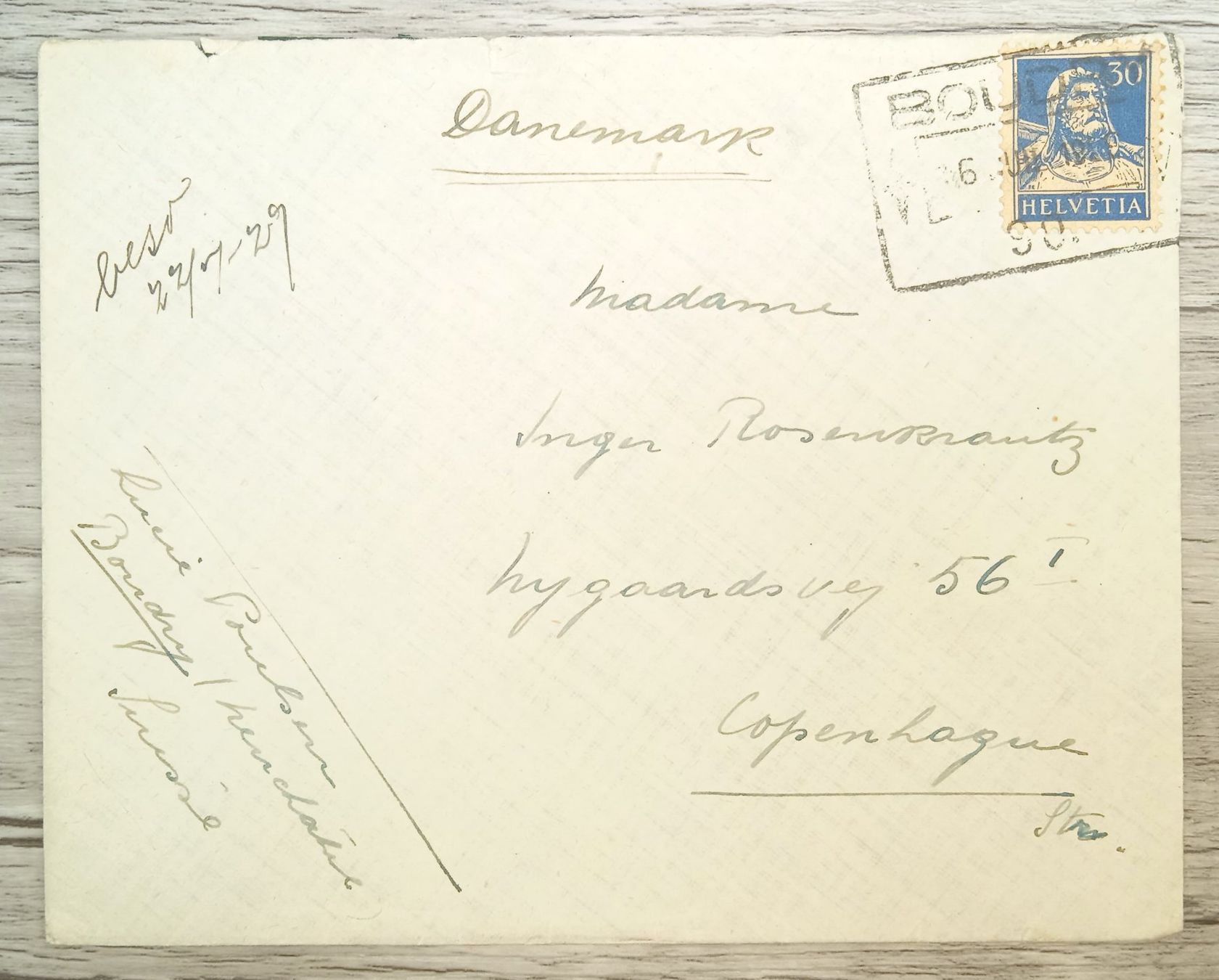 Tutti i francobolli: TR69 Enveloppe + Timbre Suisse 1929 – Usato da Cousset venduto da Patrick_Collections