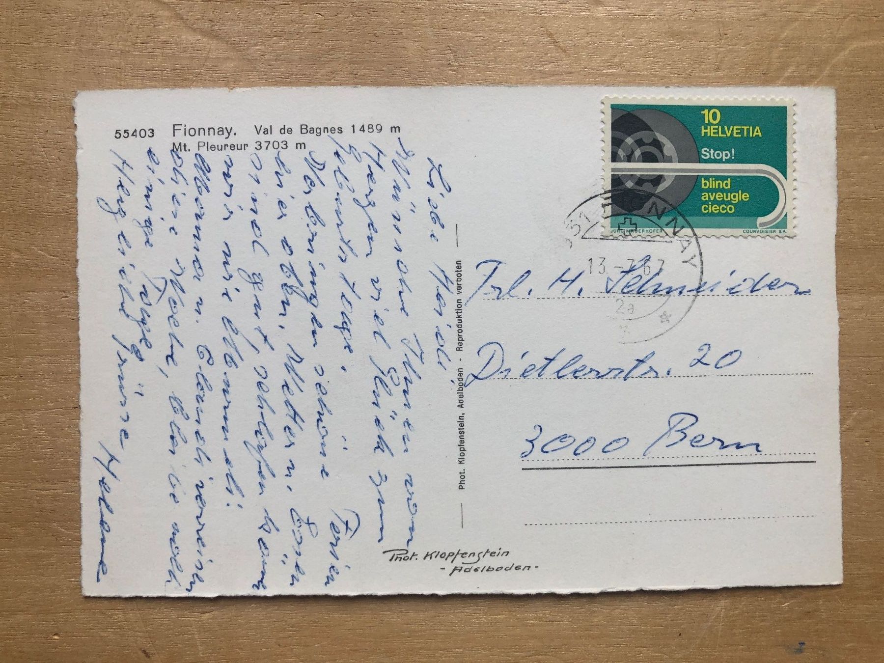 Ansichtskarten: Fionnay Val de Bagnes ~1967 – Gebraucht aus Neuchâtel von Atahuallpa 1