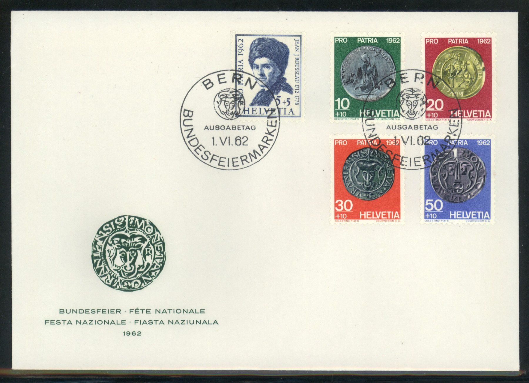 Tutti i francobolli: 1962, FDC, Pro Patria (3) – Usato da Willisau venduto da Vollstempel