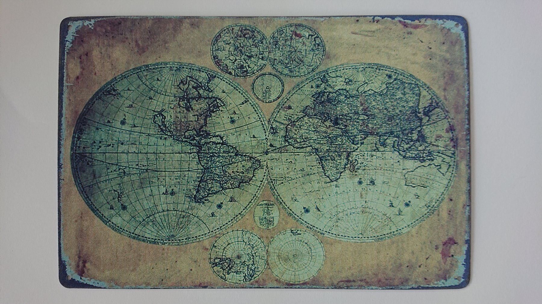 Insegne: Plaque en metal vintage oldtimer Old Map – Nuovo e nell'imballaggio originale da St-Léonard venduto da wric48