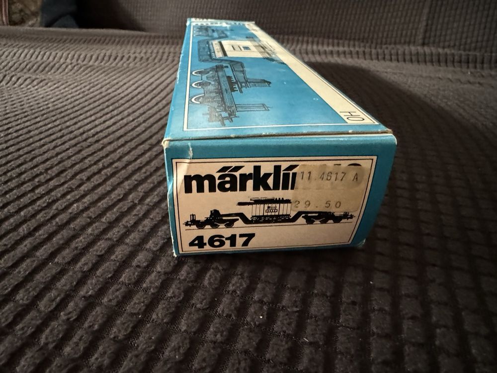 Märklin 4617 Tiefladewagen mit Transformator OVP Modelleisenbahn in