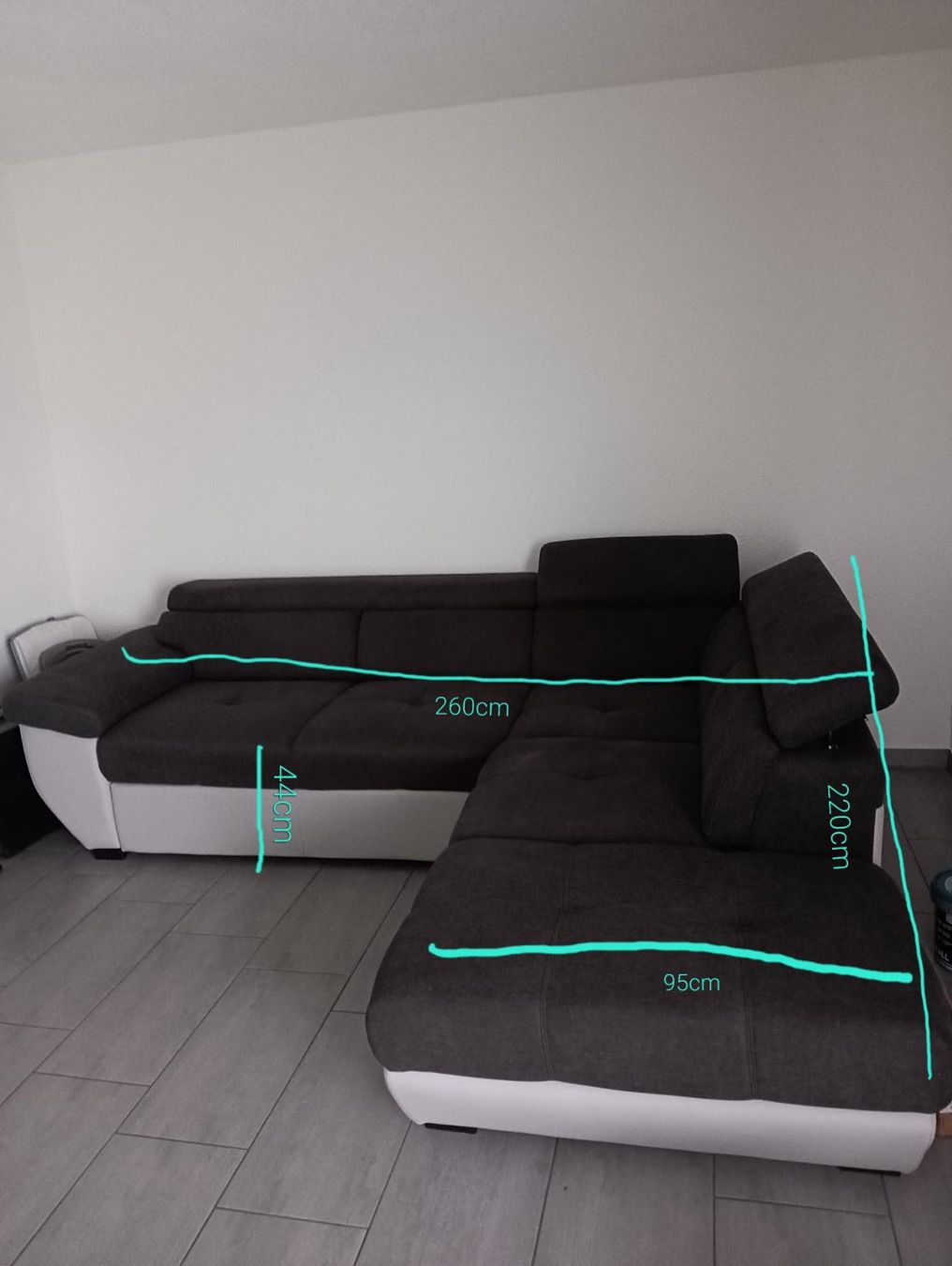 Sofas: Modernes Eck-Bettsofa mit Bettfunktion – Anthrazit/Hellgrau – Neu (gemäss Beschreibung) aus Watt von vida17 1