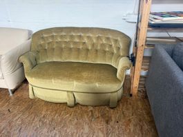Sofa Samt Antik Stil Olivgrün L:140cm gebraucht