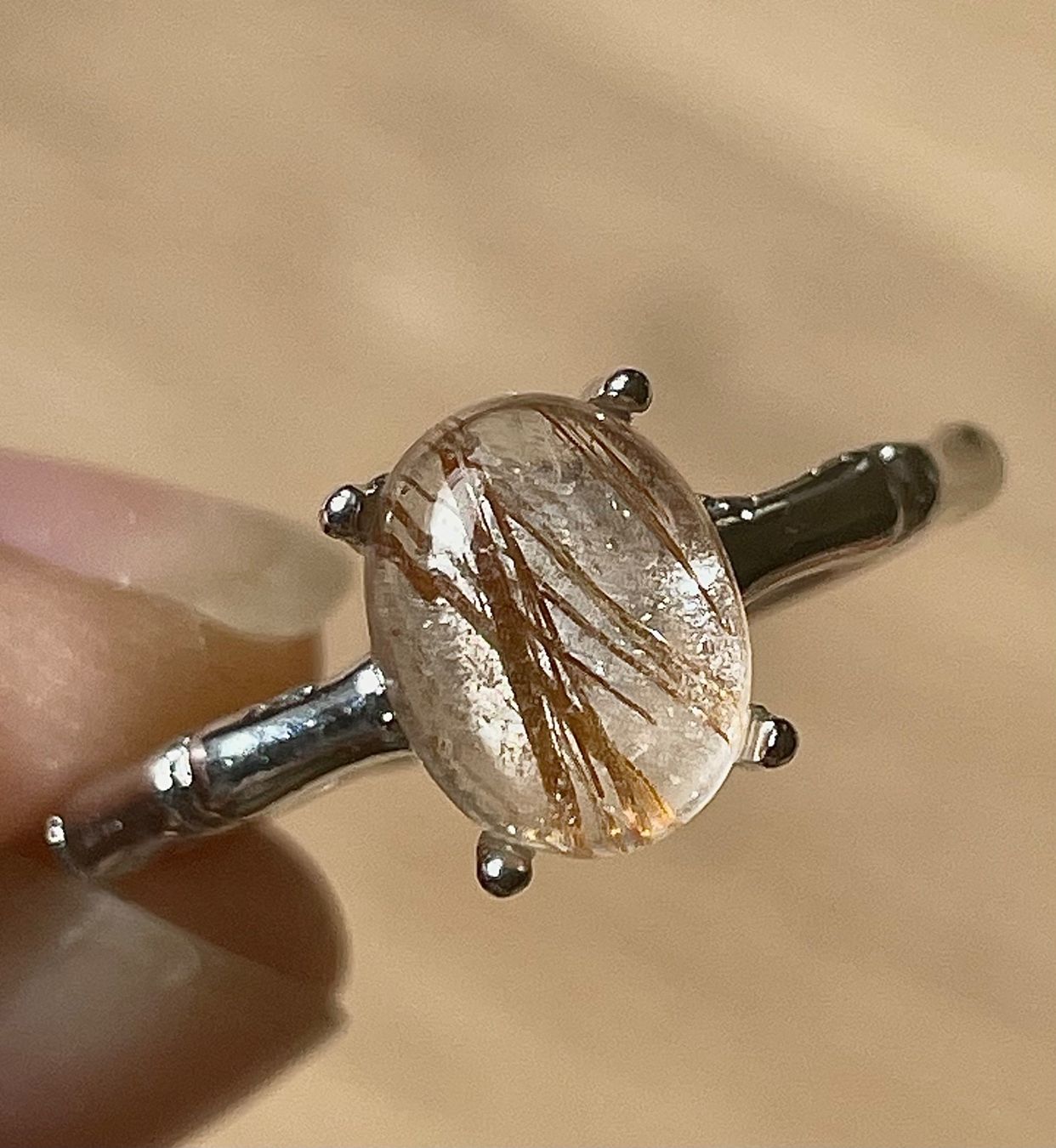 Anelli: 100 % echter Rutilquarz Edelsteinring – Nuovo e nell'imballaggio originale da Schiers venduto da sisikristall