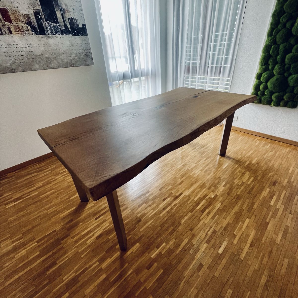 Tavoli: Massivholzesstisch bestehend aus einer Eichenholzplatte – Nuovo (secondo la descrizione) da Hünenberg venduto da Dominique1974 2