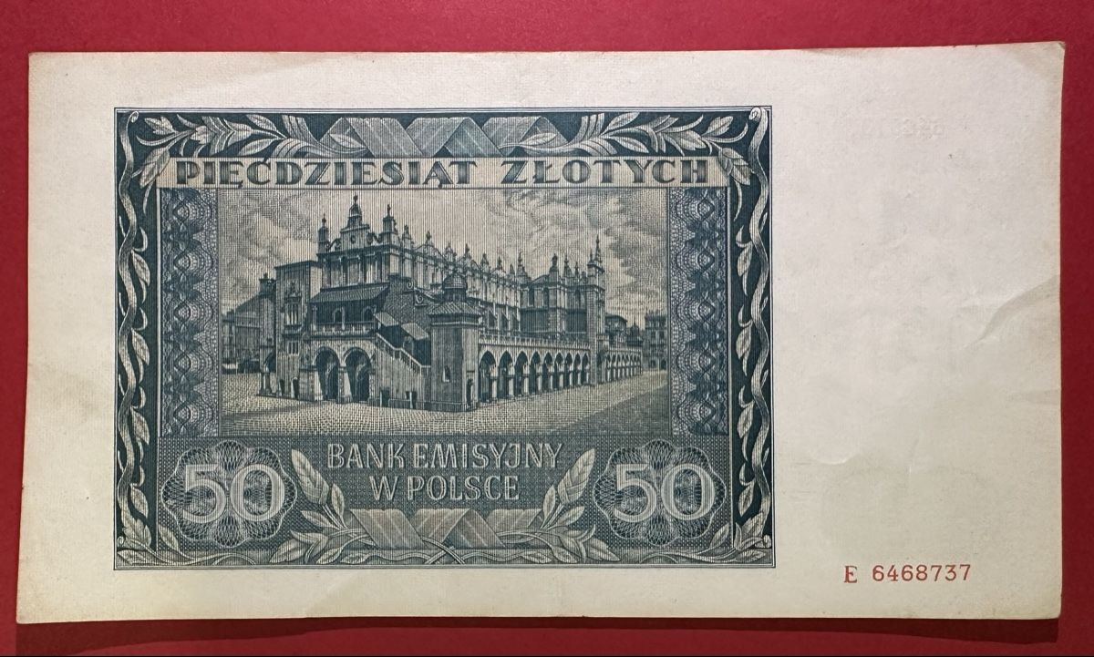 Banknoten: Poland 1941 50 Zlotych – Gebraucht aus Watt von Coins13 1