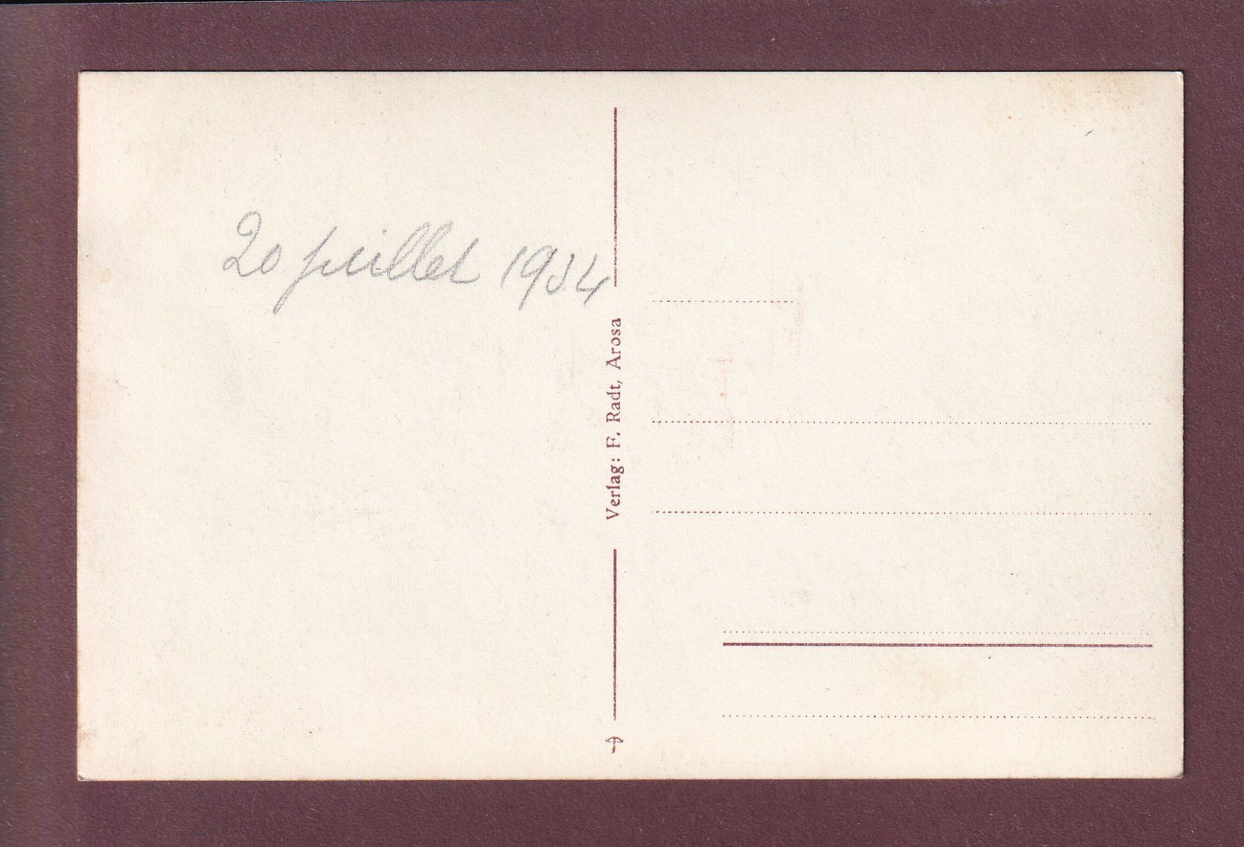 Cartoline postali: AROSA - Am Älplisee – Usato da Pully venduto da nicecards 1