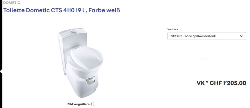 Dometic WC: Toilette Dometic CTS 4110 19 l , Farbe weiß – Neu (gemäss Beschreibung) aus Root von BolligerNutzfahrzeug 4