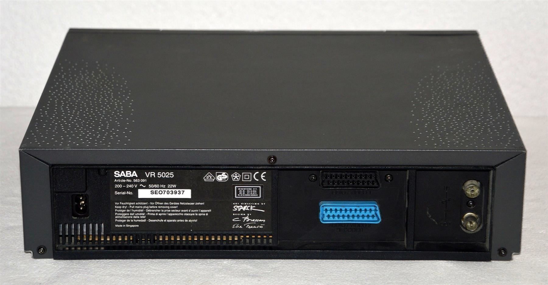 Registratori: Videorecorder VHS  Saba VR5025 magnétoscope – Usato da Collonges venduto da arashee 4