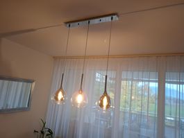 Hängeleuchte 3-flammig Glas Chrom gebraucht guter Zustand