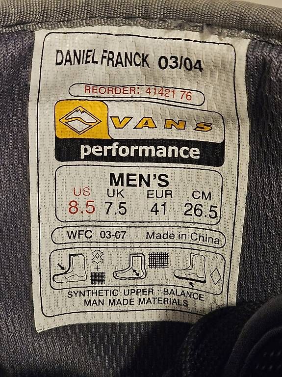 Scarpe da uomo: Chaussures de snowboard Vans Performance Daniel Franck – Usato da Monthey venduto da darkmine 1