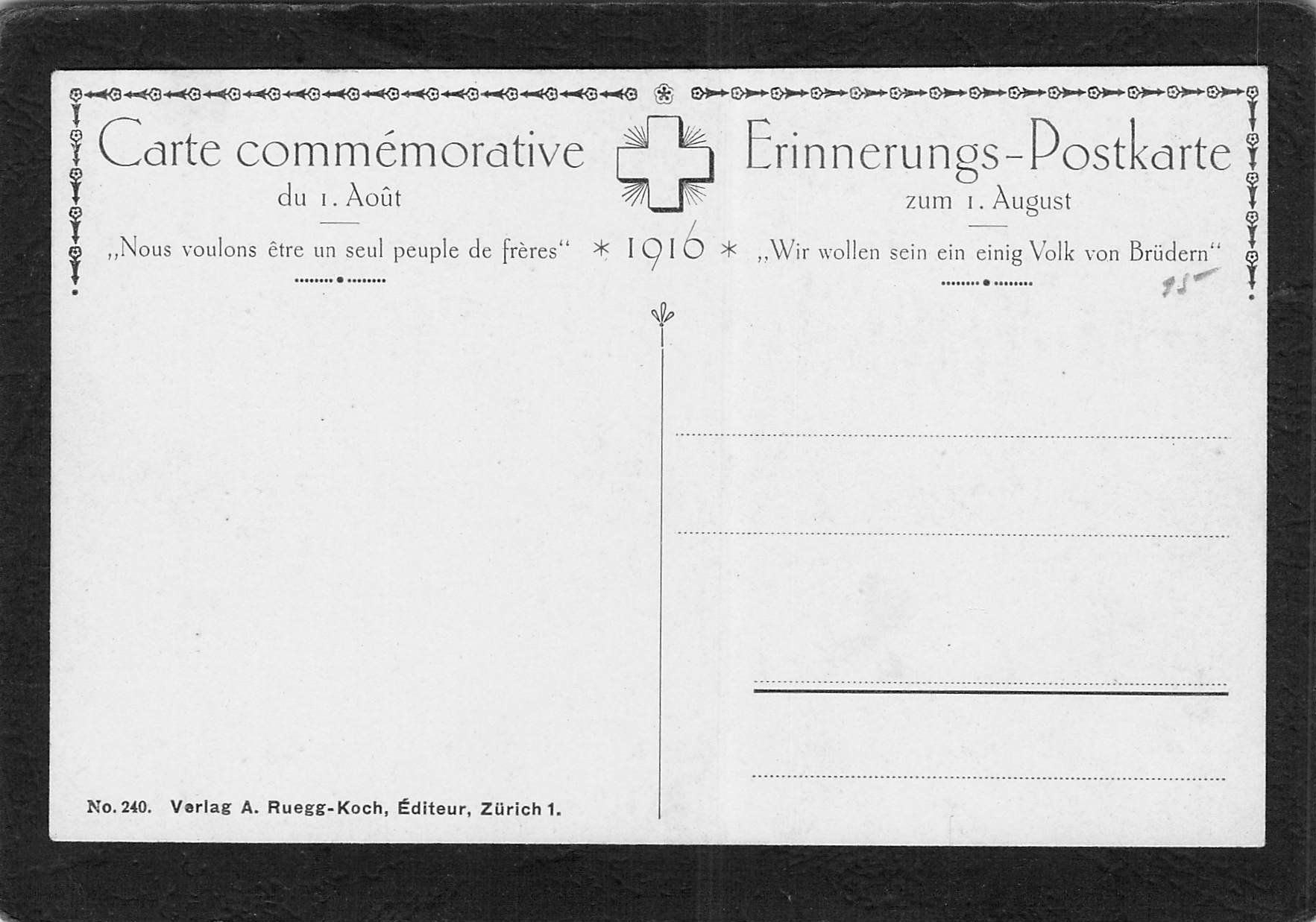 Tutti i francobolli: Bundesfeierkarte 1916 ,  Mitläufer – Usato da Reichenburg venduto da Pipo-67 1