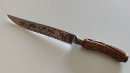  Küchenmesser mit Waldszene, Anton Wingen Solingen  (WG)