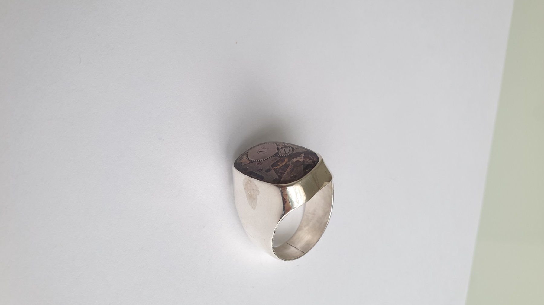 Anelli: Silberring mit mechanischen Uhrwerk hand made – Usato da Wettingen venduto da Hc41 3