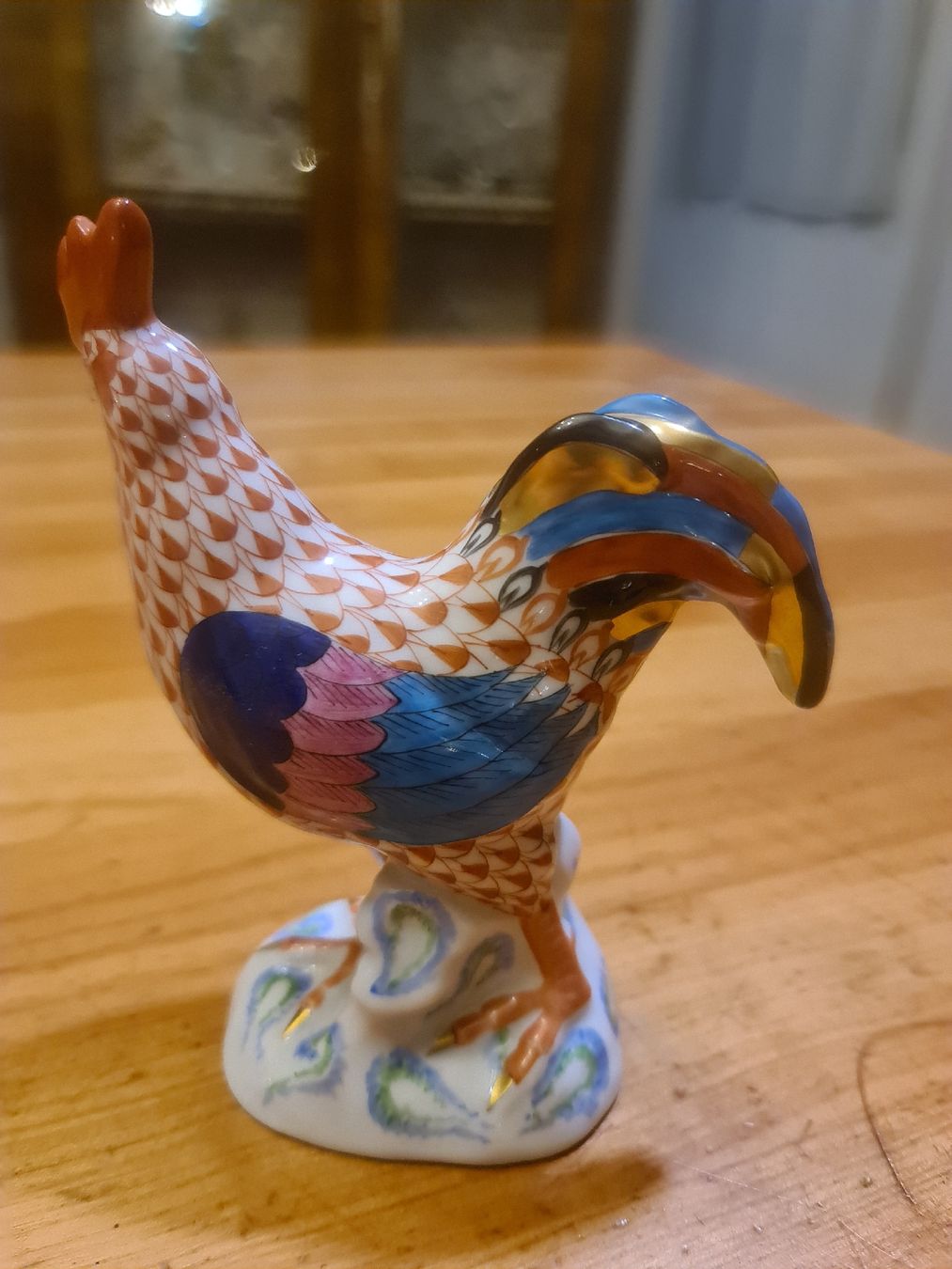 Herend Statuette: Porzellanfigur Herend Fishnet Hahn – Usato da henau venduto da Rockj 2