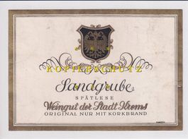 Etikette für Wein - Sandgrube Spätlese /bd