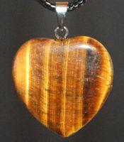 Halskette 660– Herz – Tigerauge – ca. 2,5 x 2,5 cm
