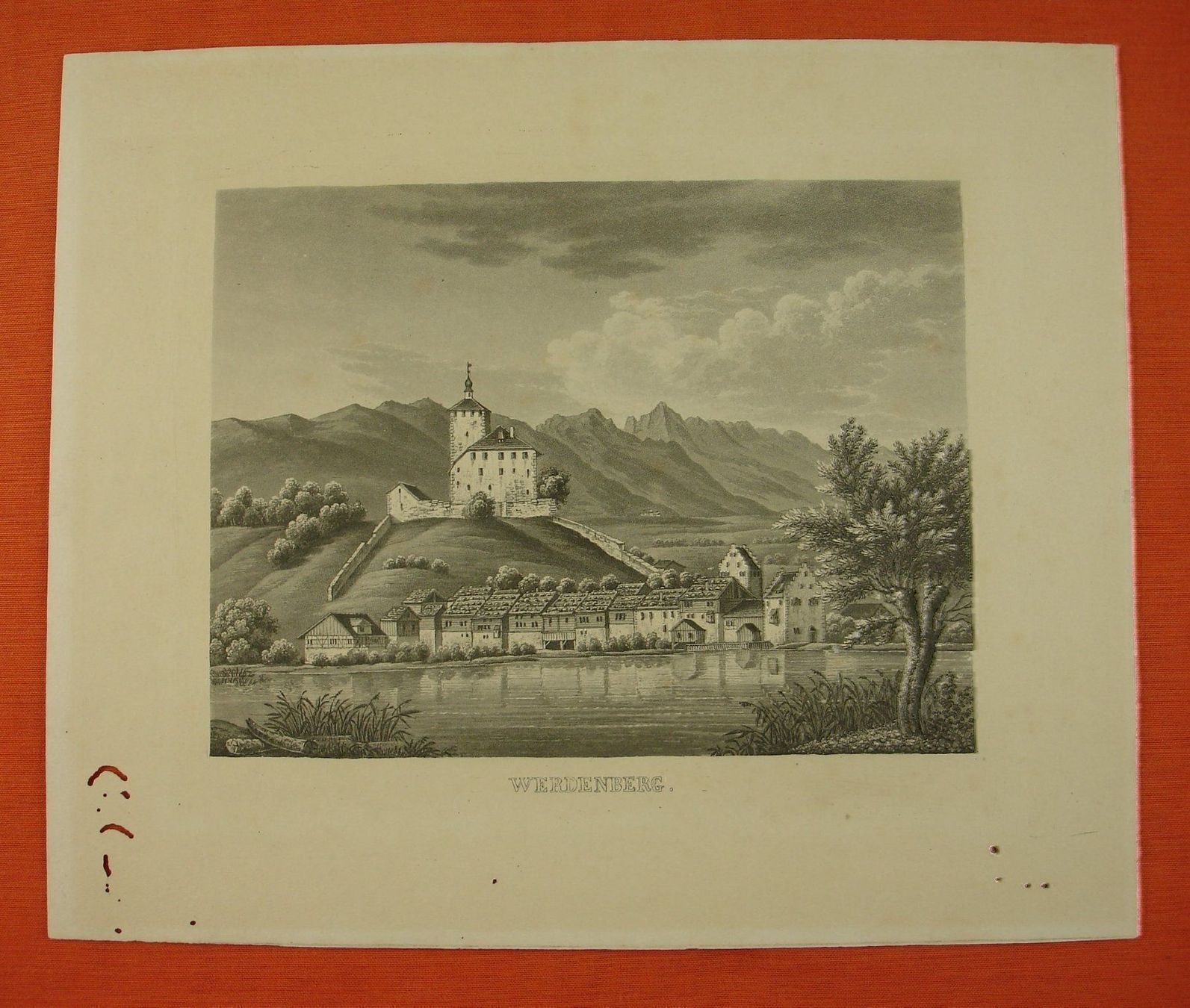 Incisioni: WERDENBERG, AQUATINTA 1867 – Usato da Grüningen venduto da Kartensammler 1
