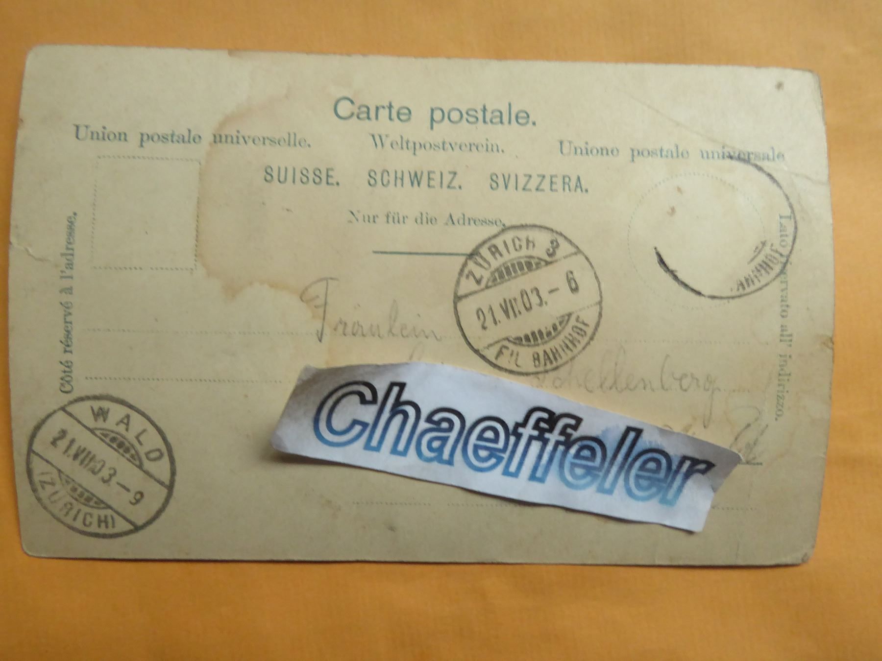 Cartoline postali: 1903 Eidg. Turnfest in Zürich – Usato da Zürich venduto da Chaeffeler 1