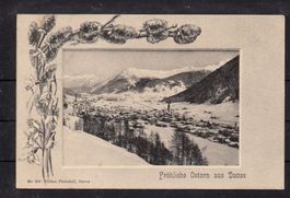 Frohe Ostern aus Davos GR, 1906, ʘ Davos-Platz