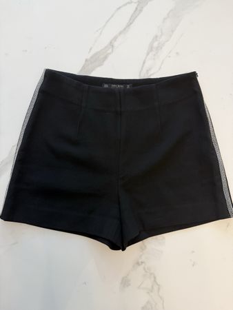 ZARA Hosenrock Schwarz mit Strassdetails Gr. M