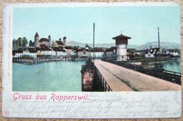 AK RAPPERSWIL MIT STABSTEMPEL SIEBNEN-WANGEN 1900