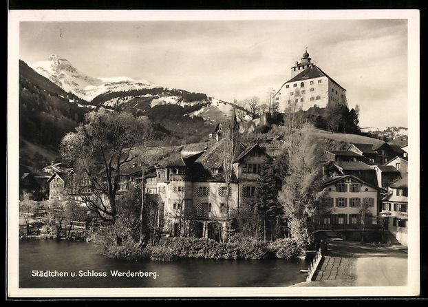 Cartoline postali: AK Werdenberg, Städtchen u. Schloss Werdenberg – Usato da Berlin venduto da bartko-reher