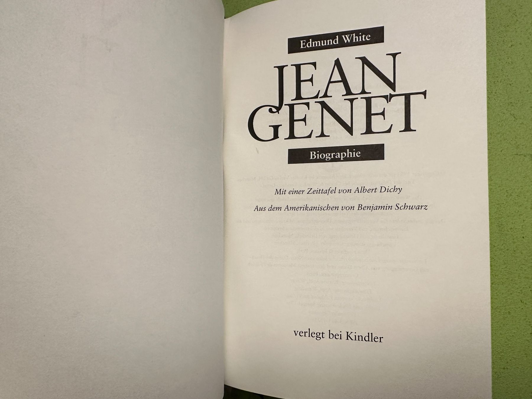 Libri: Edmund White: Jean Genet. Biographie – Usato da Zürich venduto da allp 2
