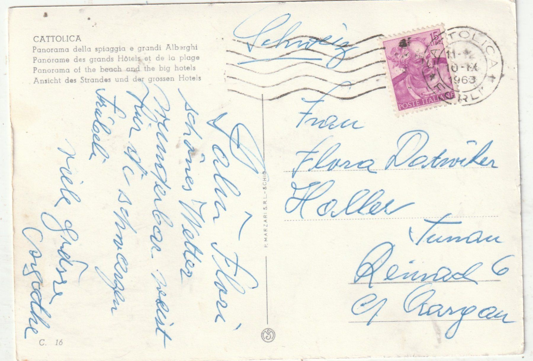 Cartoline postali: Badestrand Cttolica – Usato da Lumbrein venduto da made02 1