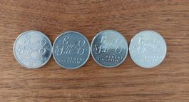 4 Gedenkmünzen Albert Einstein 5 Franken 1979 Schweiz