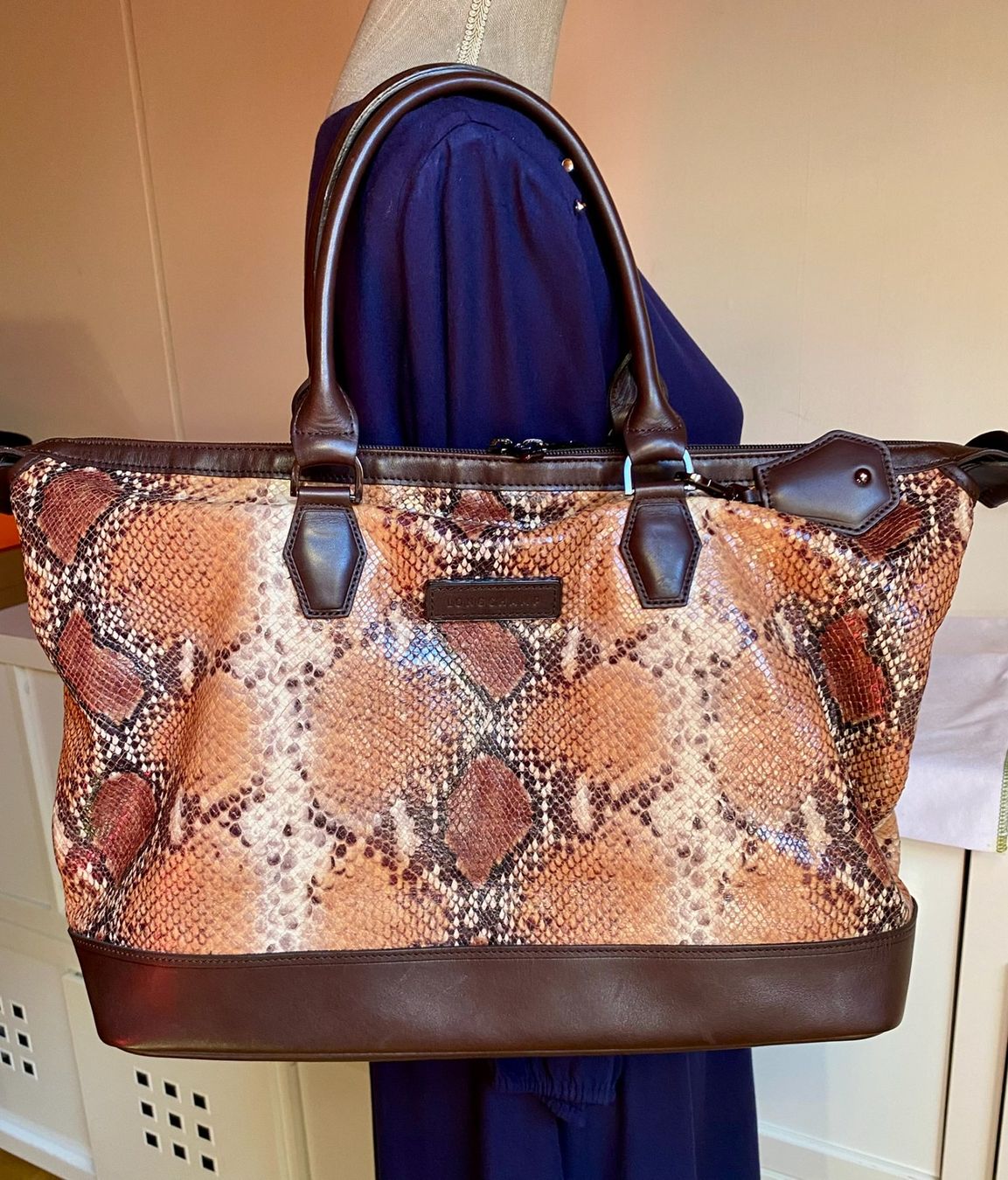 Longchamp Taschen für Damen: Sac Cabas Longchamp – Édition Spéciale Python – Gebraucht aus Bernex von euma1976 9