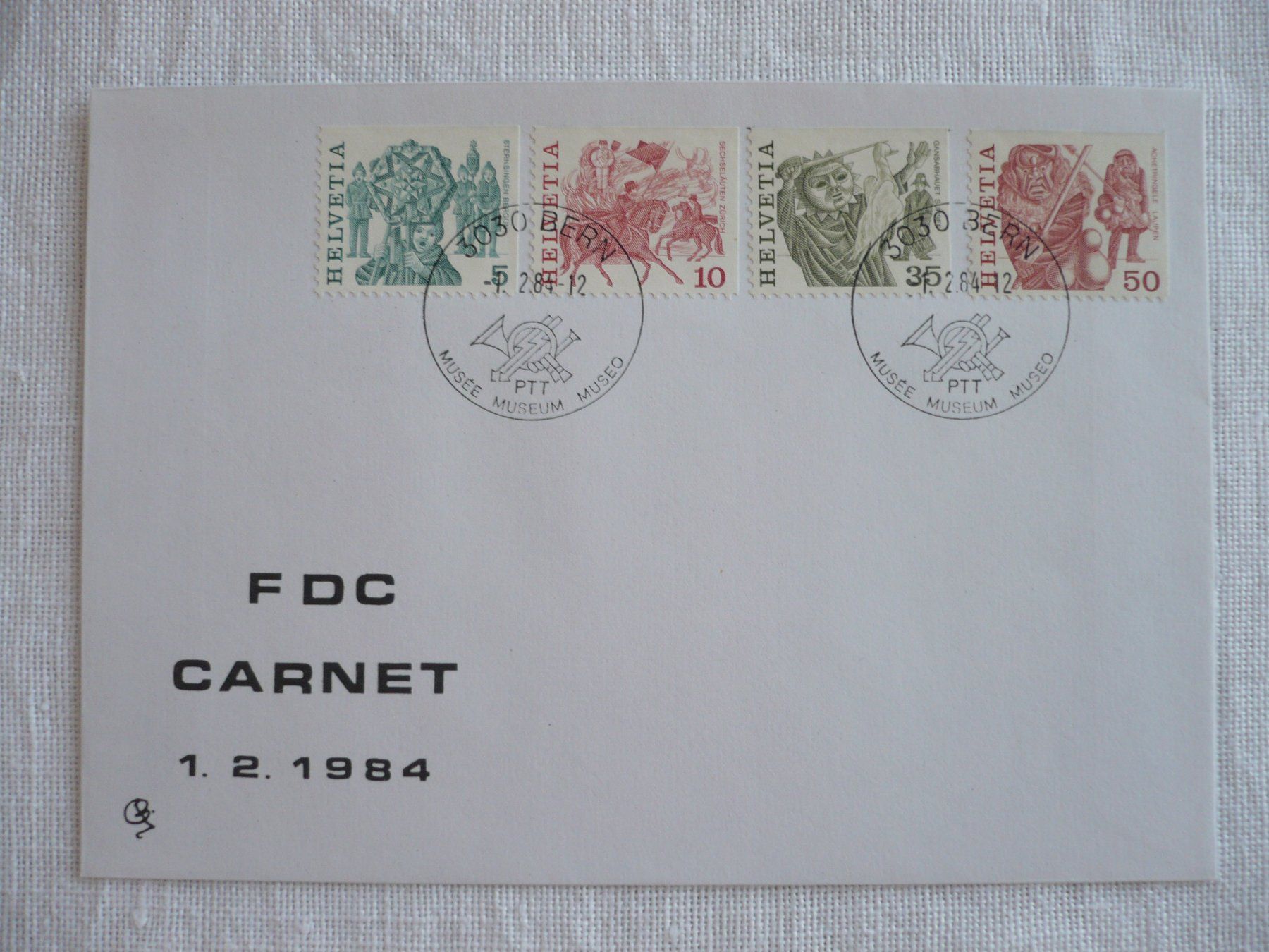 Alle Briefmarken: 1984 FDC aus Markenheftchen – Gebraucht aus Zürich von saltandpepper008