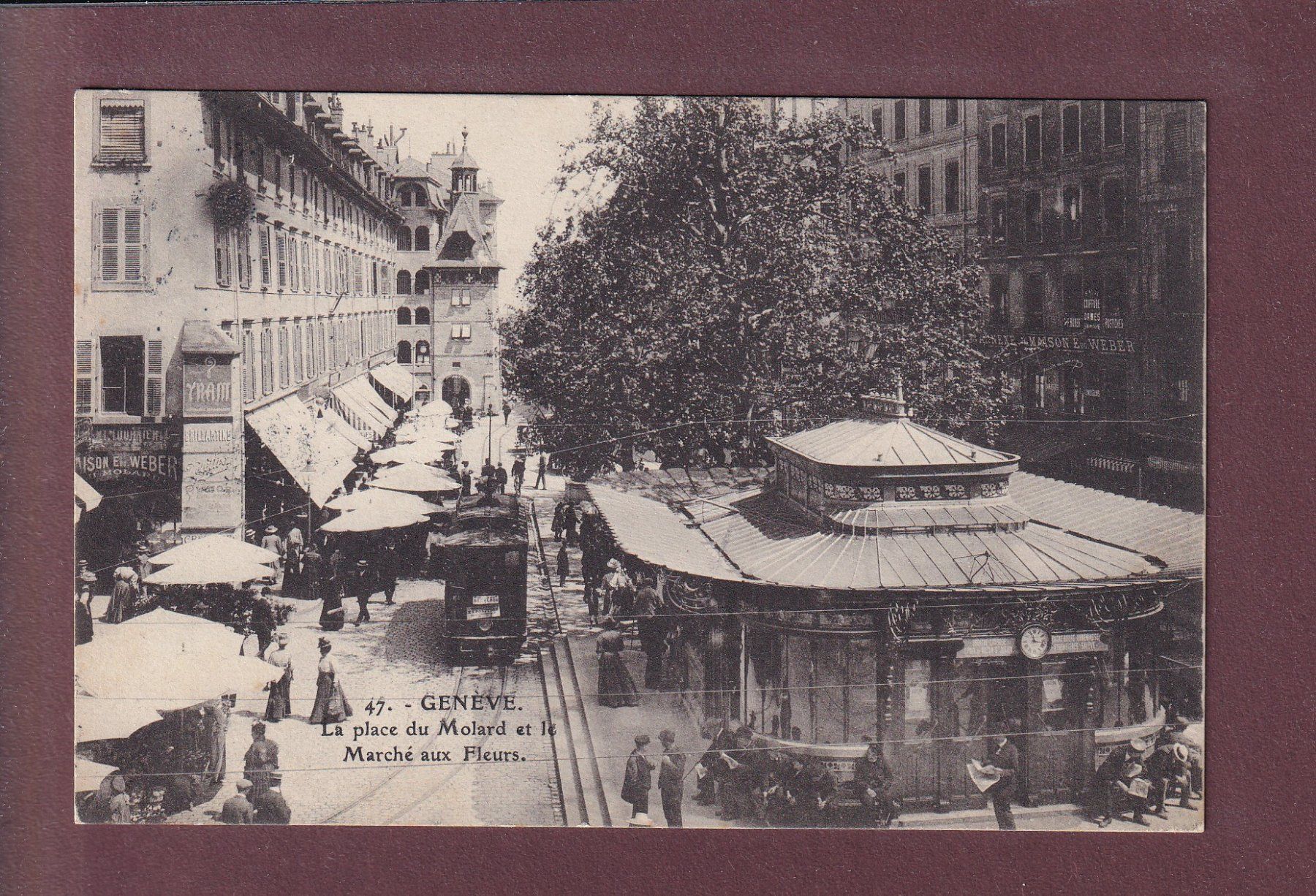 Cartoline postali: GENEVE - Place du Molard - Tram - 1913 – Usato da Pully venduto da nicecards
