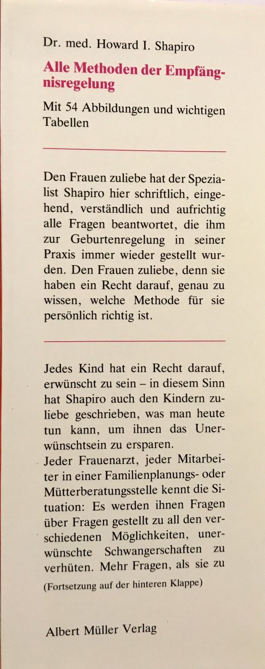 Libri: Alle Methoden der Empfängnisverhütung – Usato da Sarnen venduto da Livres 2