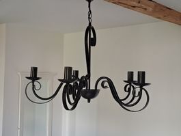 Kronleuchter schwarz, Eisen, 5-flammig Landhausstil