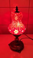 Mosaiklampe, rot-weiss, Handmade