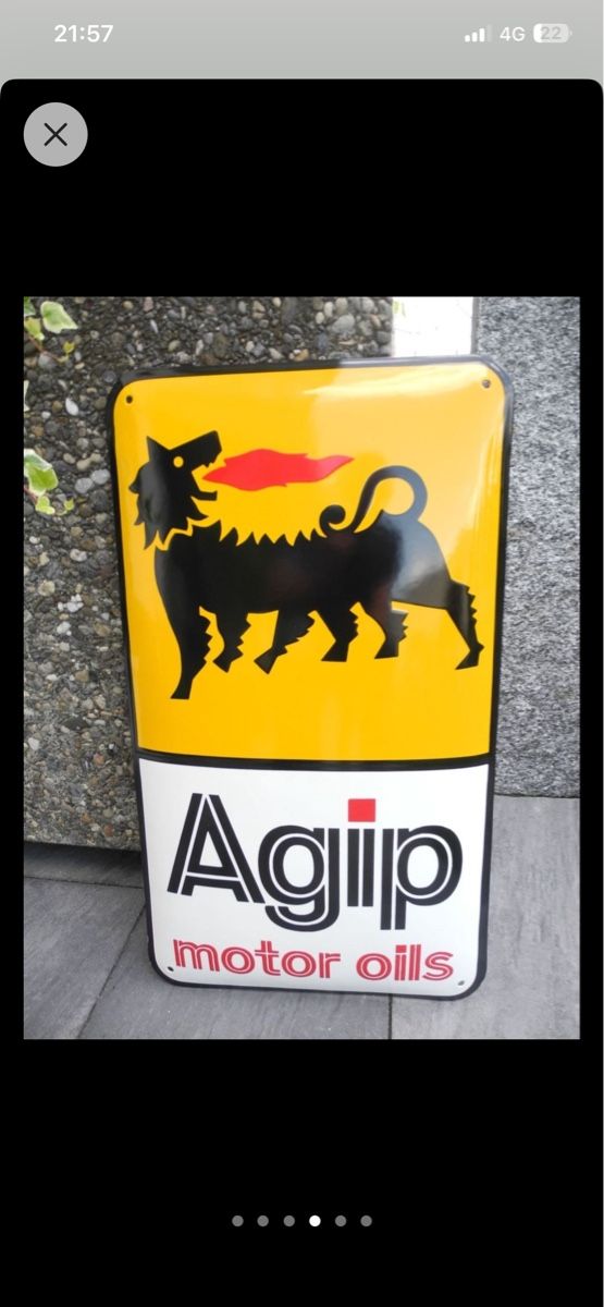 Insegne: Agip motor oils Blechschild – Nuovo (secondo la descrizione) da Büsserach venduto da jannick-hubi