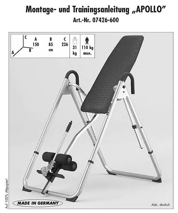 Hometrainer: KETTLER Apollo Gravity Schwerkrafttrainer schwarz-silber – Gebraucht aus Neuenhof von mar_2th5