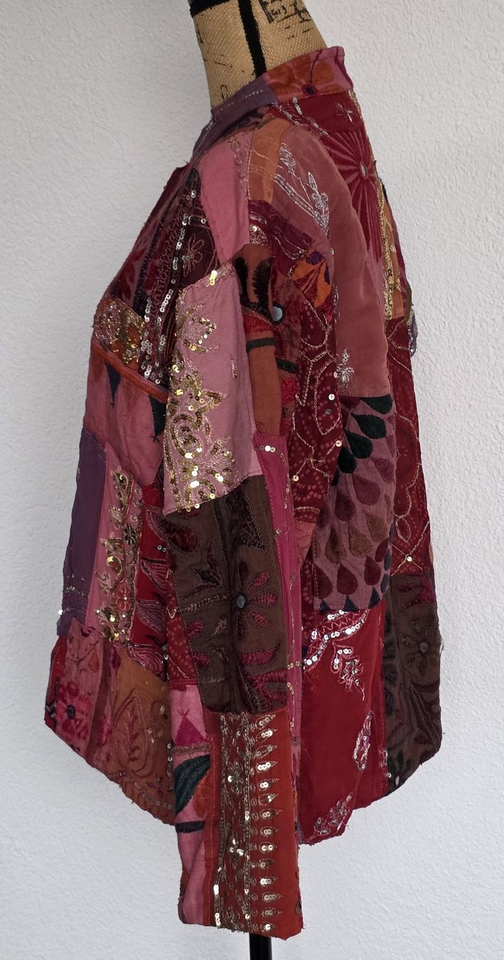 Giacche: Patchwork Jacke mit Pailletten, Gr. L/XL, Hingucker! – Usato da Rheinsulz venduto da Gilea 3
