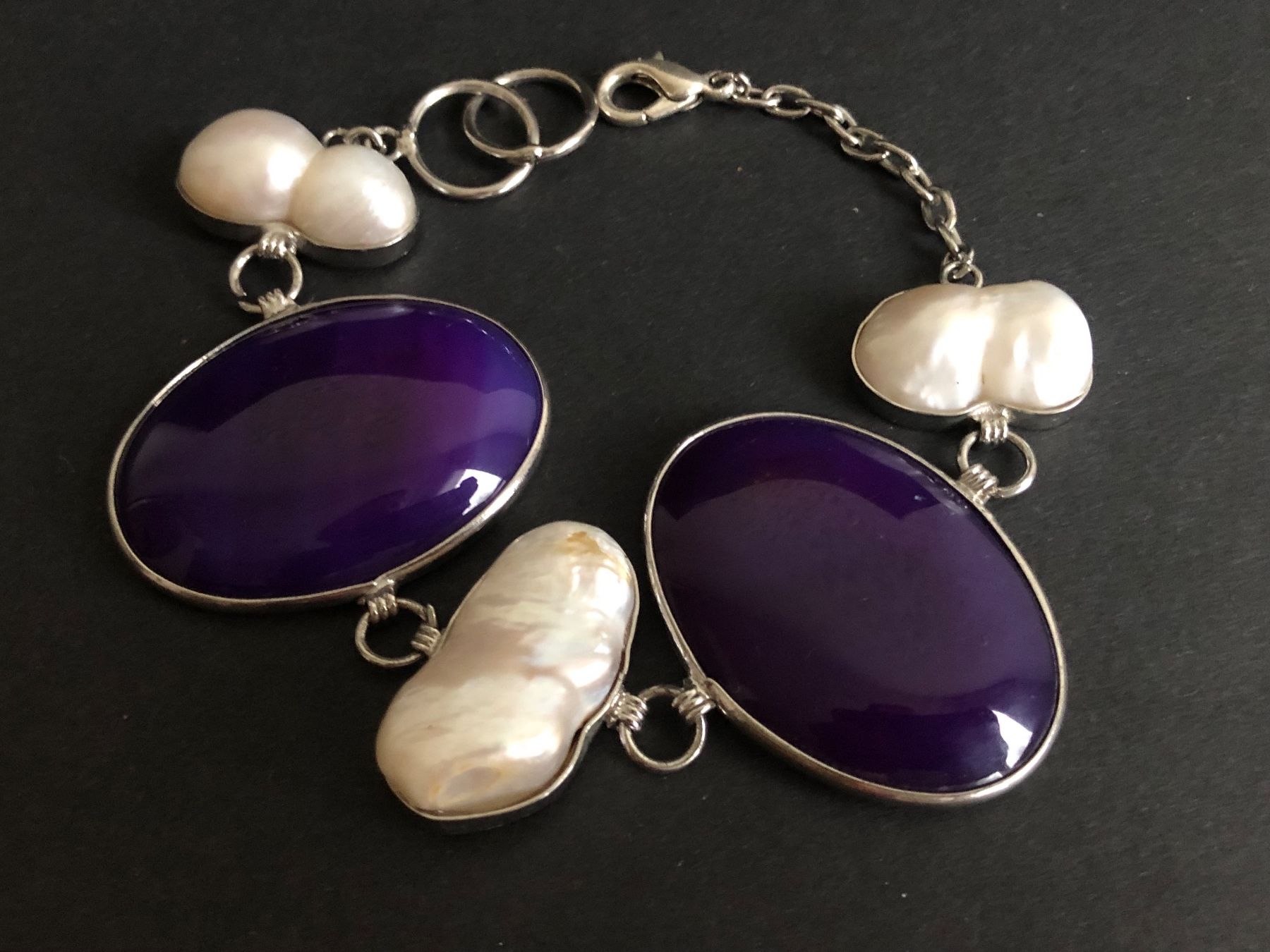 Bracelets: Perlen und Achat Armband – D'occasion à Spiegel b. Bern par Rogger72 1