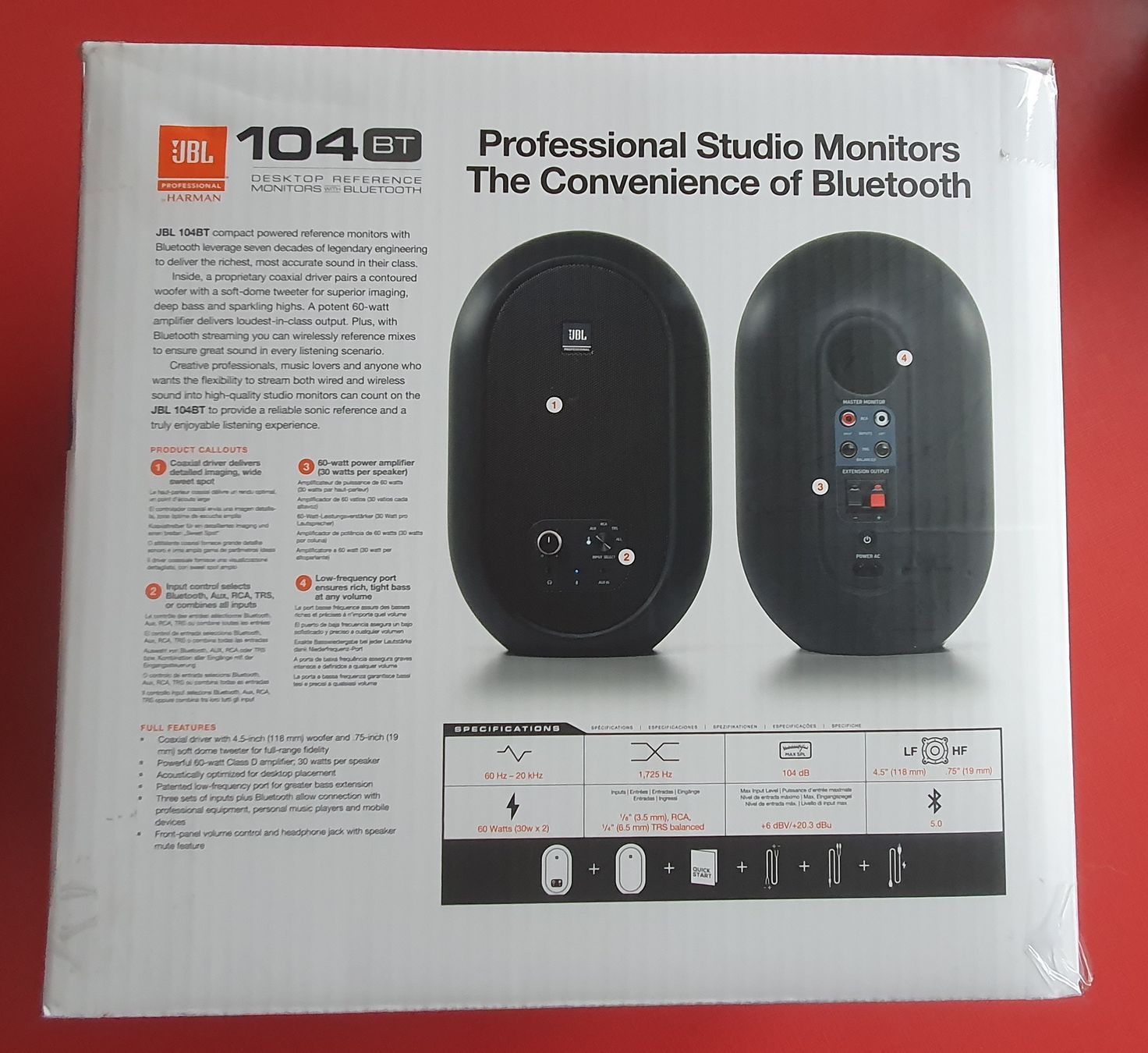 JBL Casse acustiche: JBL 104-BT Studiomonitore Bluetooth Boxen Lautsprecher – Nuovo (secondo la descrizione) da Killwangen venduto da versus77 2